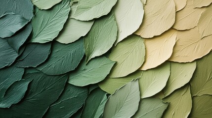 Poster - Abstract gradient of pencil strokes blending various shades of green with textural leaf patterns in artistic composition