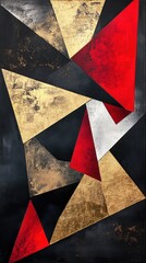 Poster - Bold geometric shapes create a striking abstract artwork in vivid colors with a dynamic composition that draws the eye