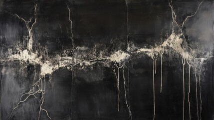 Poster - Rugged charcoal concrete surface revealing texture and intricate patterns in a dramatic interplay of light and shadow