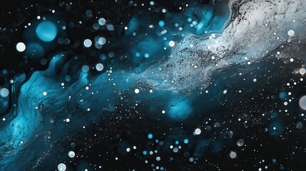 Leinwandbilder - Cosmic bokeh effect with glowing silver and vibrant blue in a galactic background of swirling patterns