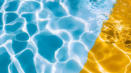 Fototapete - Breathtaking underwater scene showcasing a vibrant mesmerizing dance of light color and reflection on the surface of a tranquil crystal clear pool or ocean  Serene natural and visually captivating