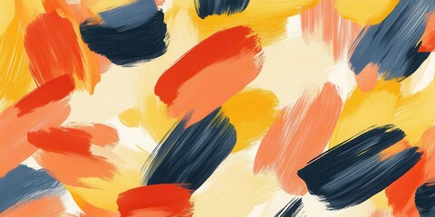 Fototapete - Vibrant textured pattern featuring bold brush strokes in warm and cool colors for dynamic design inspiration
