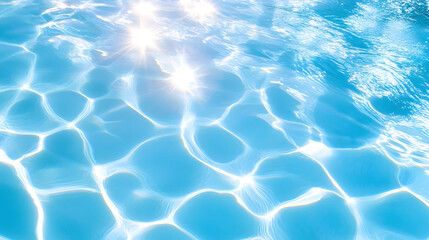 Aufkleber - Breathtaking underwater view of a swimming pool with crystal clear turquoise waters and mesmerizing reflections of rippling waves on the surface