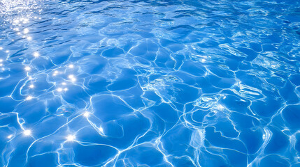 Aufkleber - Breathtaking view of a crystal clear swimming pool filled with shimmering blue water its surface reflecting the bright sunlight and creating a serene tranquil atmosphere