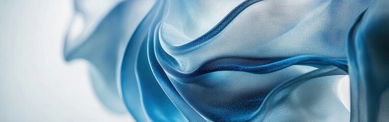 Poster - Elegant blue wash with graceful pencil strokes creating a serene atmosphere in a delicate arrangement