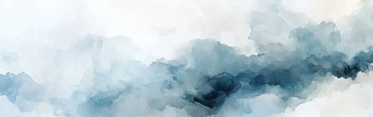 Poster - Elegant transition of muted blue tones creating a serene atmosphere in a minimalist design