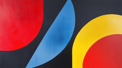 Poster - Vibrant abstract shapes in bold colors create visual dynamics and energy on a dark background
