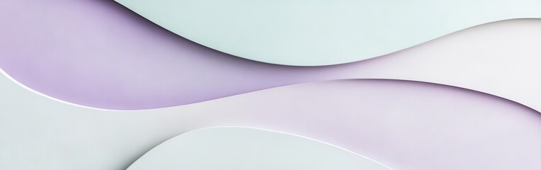 Fototapete - Soft pastel arcs in lavender and mint forming an abstract design that evokes calmness and serenity in a modern setting