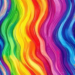 Fototapete - Radiant watercolor doodle featuring vibrant swirling patterns in a spectrum of colors