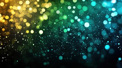 Bright blue abstract background with binary code, dots, and a wintery glow