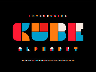 Wall Mural - vector of modern abstract alphabet design with uppercase and numbers