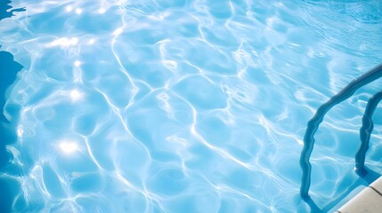 Poster - Calm and Serene Rippling Surface of Crystal Clear Blue Water in a Swimming Pool or Pond on a Sunny Day  The Reflections and Ripples Create a Peaceful and Relaxing Aquatic Background Scene