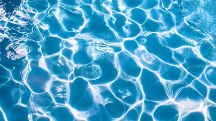 Poster - Captivating abstract backdrop of shimmering ripples and reflections on the clear blue surface of a swimming pool  The tranquil serene scene creates a sense of calmness and refreshment