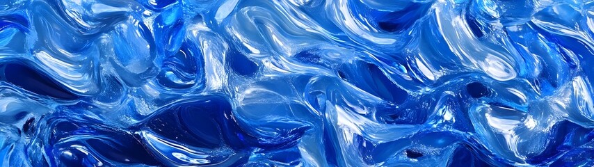 Fototapete - Captivating abstract background showcasing mesmerizing swirls and waves of vivid blue fluid creating a dynamic and ethereal visual experience  This digital artwork evokes a sense of movement energy