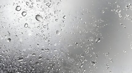 Leinwandbilder - Close up shot of water droplets on a transparent glass window creating a natural abstract background with a gloomy wet and blurry effect  The rain drops on the surface produce a transparent