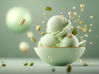 Wall Mural - light green color pistachio icecream