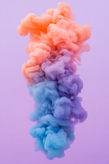 Aufkleber - A macro perspective of liquid neon paint twisting together, bright turquoise transitioning into