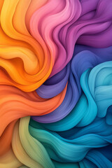 Poster - A kaleidoscopic wash of bright orange, teal, and magenta, each color twisting and turning in soft,