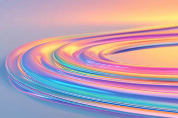 Poster - A gravity-defying swirl of day-glo colors cascading into one another, tracing smooth, sweeping