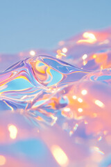 Aufkleber - A dreamy fusion of pastel neon shades in constant flux, mirrored patterns reflecting an