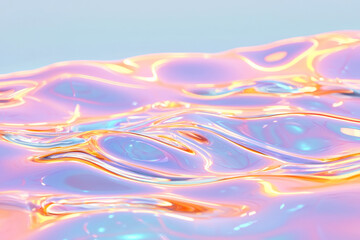 Poster - A dreamy fusion of pastel neon shades in constant flux, mirrored patterns reflecting an