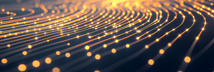 Aufkleber - A cinematic perspective showing pulses of bright energy flowing through delicately etched circuit