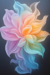 Poster - A time-lapse aesthetic: multiple layers of vibrant paint swirling around the bloom, each captured