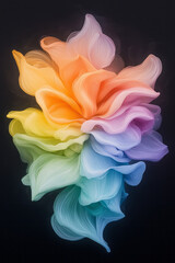 Aufkleber - A time-lapse aesthetic: multiple layers of vibrant paint swirling around the bloom, each captured
