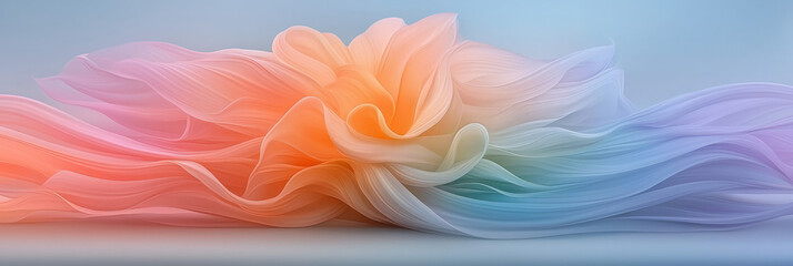 Poster - A partially focused photograph emphasizing fluid ribbons of color spattering outward, the