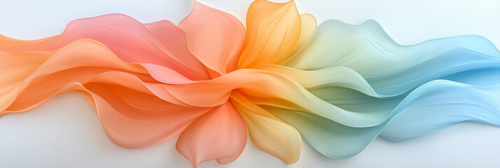 Poster - A partially focused photograph emphasizing fluid ribbons of color spattering outward, the