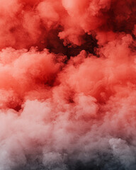 Aufkleber - A close-up capturing the texture of dense red smoke, with vibrant highlights and shadows