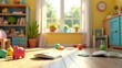 © Nima - Parent discussion group, Nursery garden view storybooks playful toys learning aids.