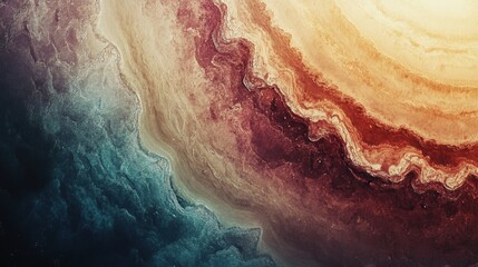 Poster - Colorful layers of swirling clouds on a distant planet captured in stunning detail during a high resolution exploration. Generative AI