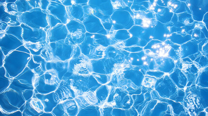 Aufkleber - Enchanting Reflection of Shimmering Blue Water in a Serene Pool Backdrop  Tranquil calming and mesmerizing water texture with wavy ripple patterns creating a dreamlike and ethereal atmosphere