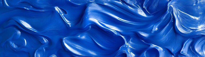 Poster - Mesmerizing Liquid Swirls and Vibrant Blue Hues in Dynamic Flowing Abstract Design  Captivating hypnotic and ethereal digital artwork with a futuristic sci fi aesthetic and surreal dreamlike