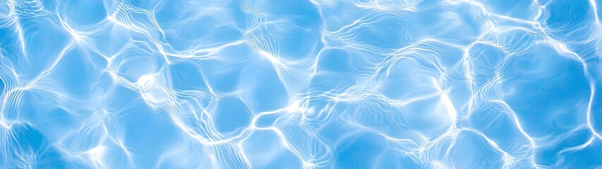 Poster - Mesmerizing swimming pool water surface with swirling reflections and gentle ripples in serene calming blue hues  The tranquil glassy texture and movement creates a soothing