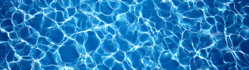 Aufkleber - Tranquil Rippling Water Surface with Mesmerizing Blue Hues and Shimmering Reflections   Serene and Calming Aquatic Background for Relaxation Wellness and Premium Design Projects