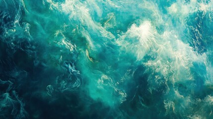 Leinwandbilder - Captivating ocean waves crashing with foam and vivid colors during daytime in a dynamic coastal environment. Generative AI