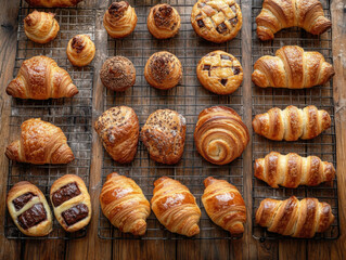 Wall Mural - various freshly baked sweet buns