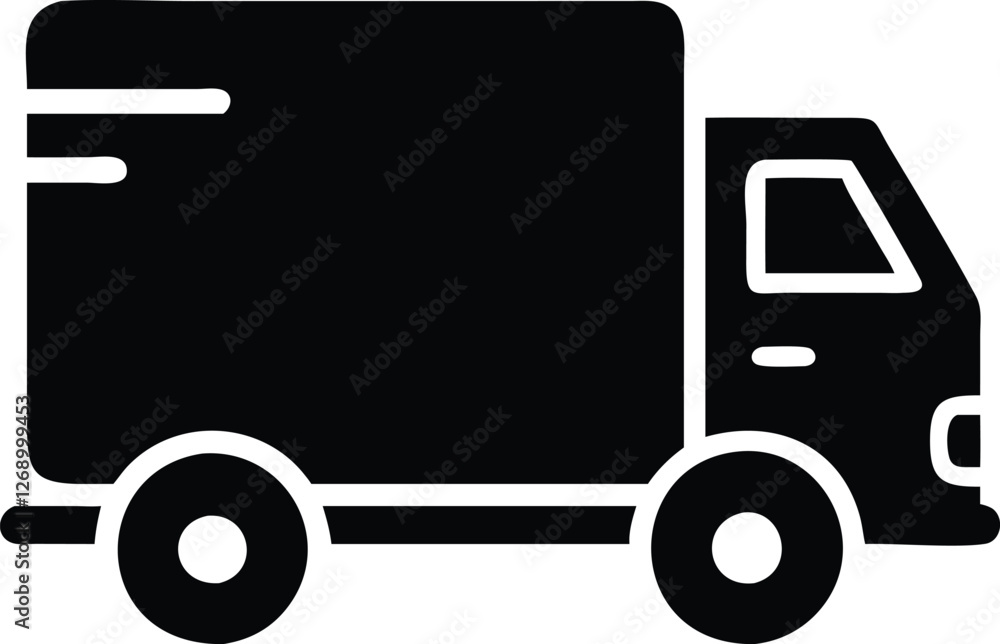 Fast moving shipping delivery truck line art vector icon Stock Vector ...