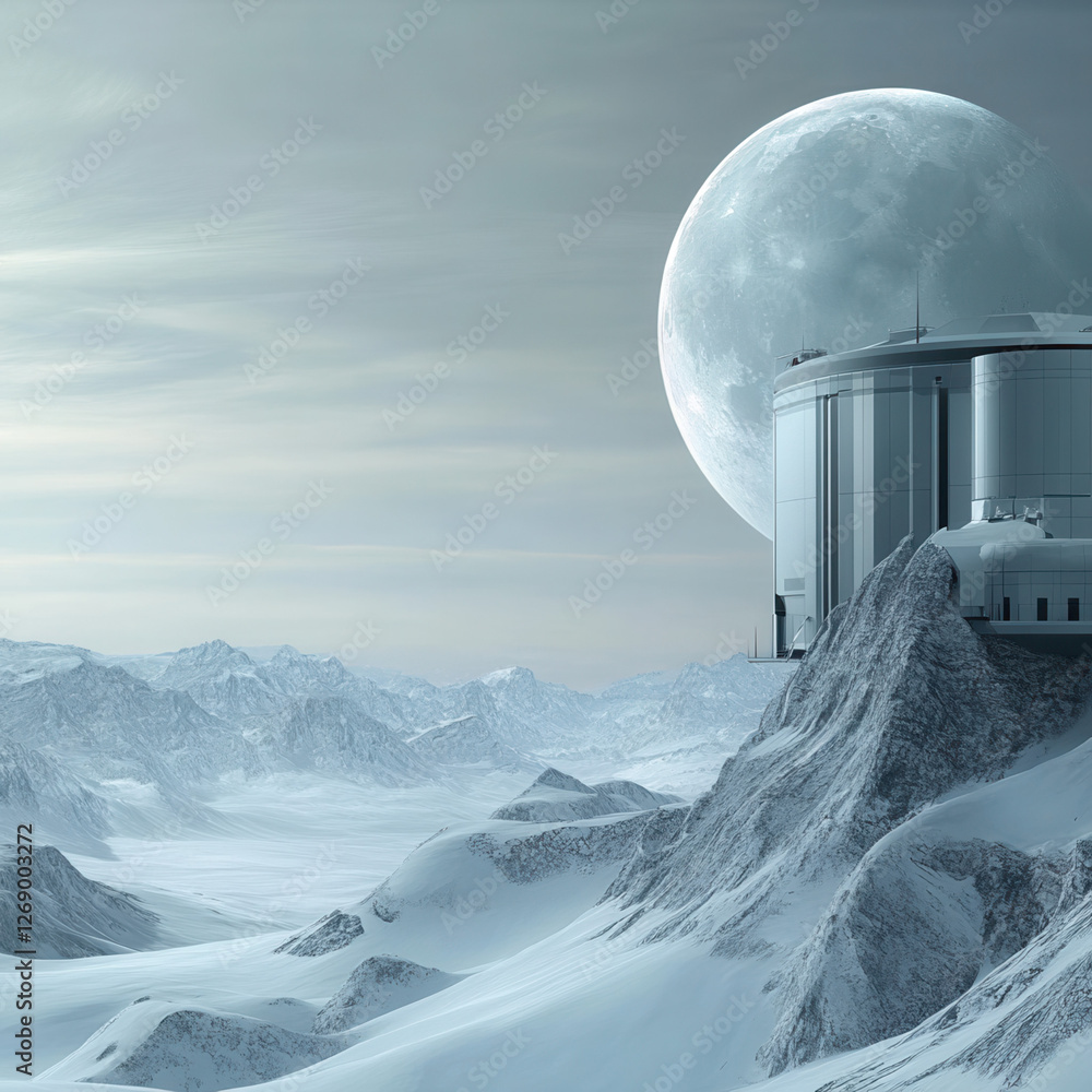 Exploring lunar landscapes futuristic base moon surface digital art sci ...