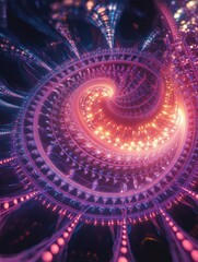 Leinwandbilder - Swirling abstract design featuring vibrant colors and intricate patterns in a digital art creation. Generative AI