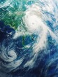© Анатолий Сав - Powerful hurricane swirling over the Gulf of Mexico approaching the southeastern coast of the United States. Generative AI