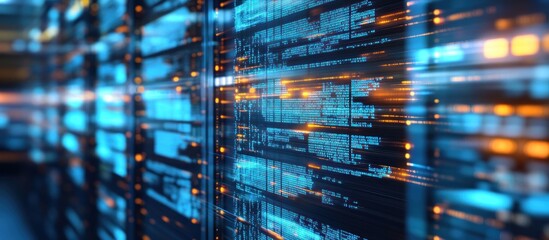 Digital Data Stream: Abstract Visualization of a Flowing Code