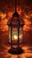 Wall Mural - A beautifully crafted lantern casting intricate light patterns.