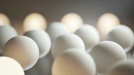 Wall Mural - soft, glowing spheres float in a sea of light. the abstract image is calming and serene, and the per