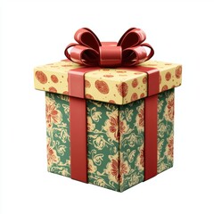 Wall Mural - Giant surprise gift box with a bow, oversized for dramatic effect, isolated on white