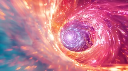 Wall Mural - this is an abstract image of a glowing pink and orange vortex. the vortex appears to be spinning rap