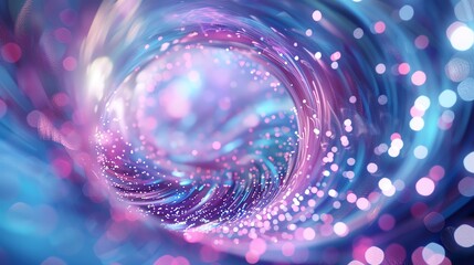 Wall Mural - elegant purple blue pink glowing spiral with shiny glitter particles.