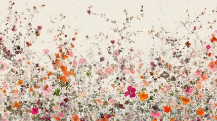 Wall Mural - Colorful wildflowers meadow, spring bloom, nature background, home decor